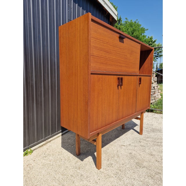 Mid-Century Modern Vintage Scandinavian Teak Highboard, 1960s For Sale - Image 3 of 16