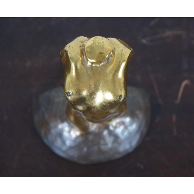 Early 20th Century Antique Early 20th Century McClelland Barclay Gilded Bronze Neoclassical Nude Figural Bust Statue For Sale - Image 5 of 12