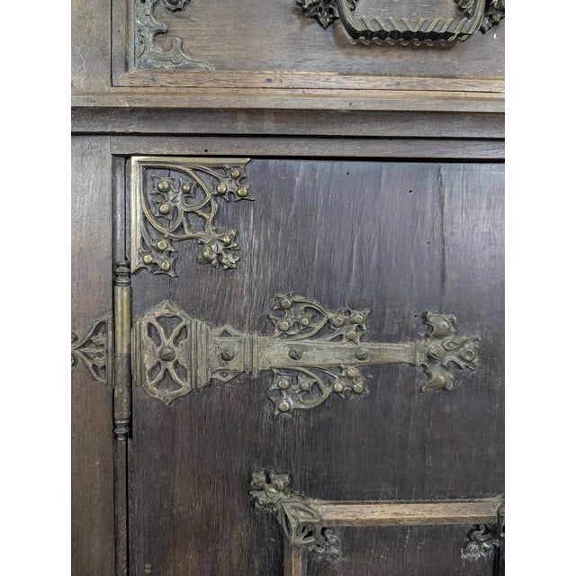 Wood Neo-Gothic Cabinet in Bronze attributed to Mr. Ringell For Sale - Image 7 of 15