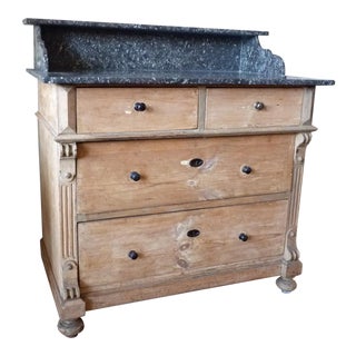 Antique Marble Topped Dry Bar For Sale