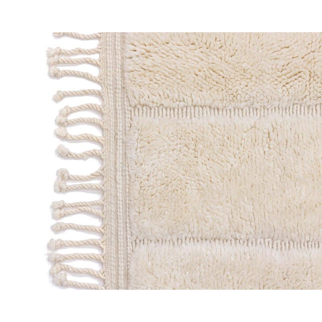 2020s Subtle Abstract Grid Hand-Knotted Moroccan Wool Rug | 10'0" X 7'4" | One of a Kind For Sale - Image 5 of 7