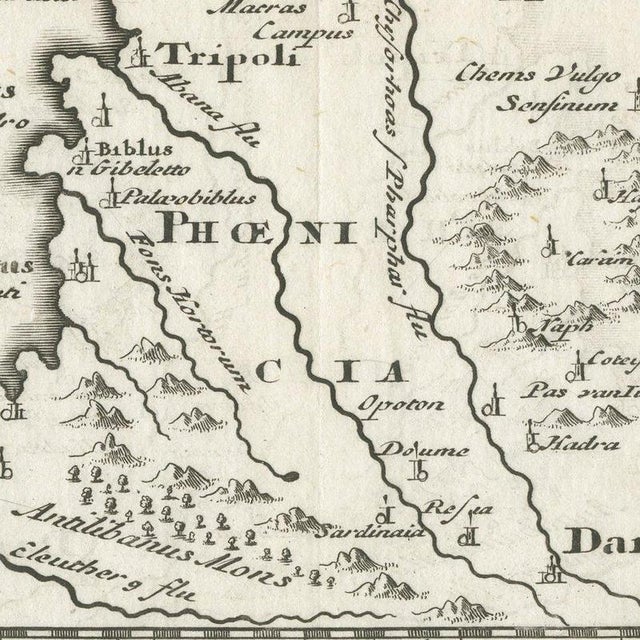 Antique Map of Ancient Syria with Elephant Cartouche by Cluver, 1697 For Sale - Image 6 of 12