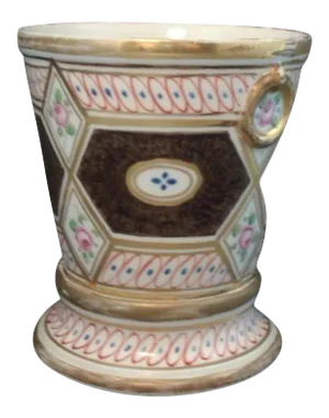 Early 19th Century English Regency Coalport Porcelain Church Gresley Pattern Root Pot or Cachepot Vase Planter