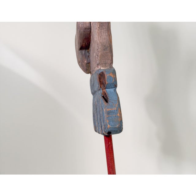 Wood Odd Fellows Folk Art Wood Sculpture, Vintage Heart in Hand Carving For Sale - Image 7 of 12