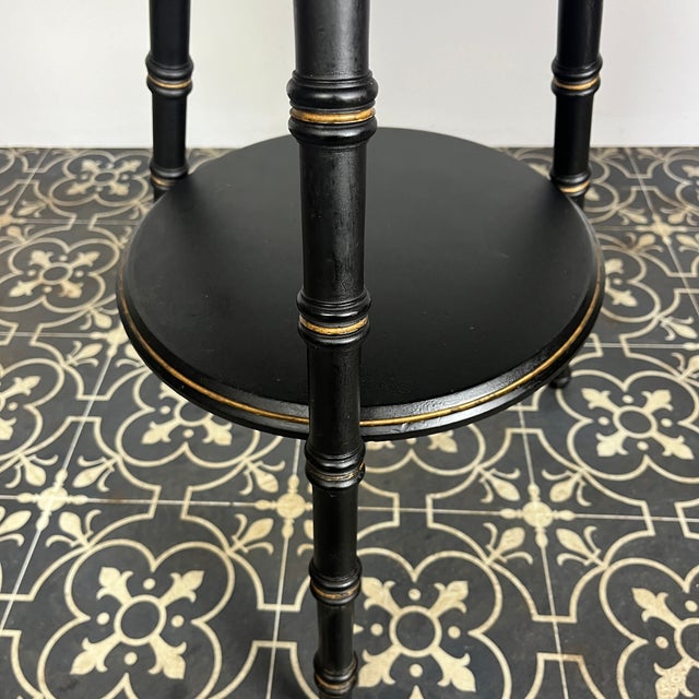 Ebonised Side Table in Faux Bamboo For Sale - Image 12 of 13