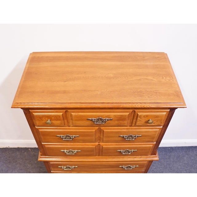 Sumter Cabinet Co. Sterling Oak Collection Country French 37" Chest on Chest 1806 For Sale - Image 9 of 14