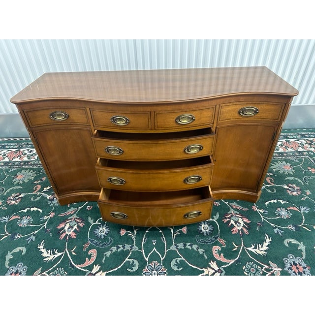 1960s Henredon Mahogany Sideboard Buffet, Server on Caster Wheels