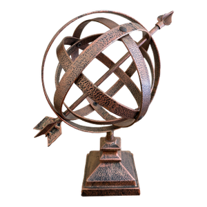 Vintage English Country Hammered Copper Garden Armillary Sundial