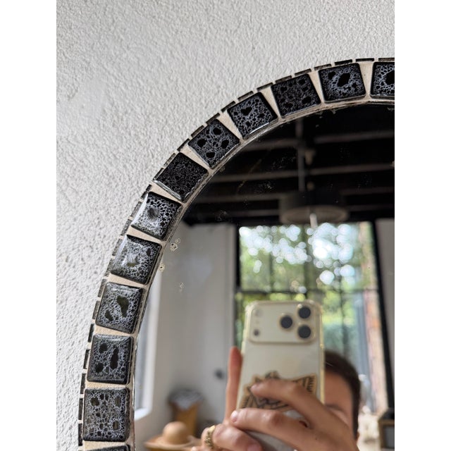 Oval Ceramic Mosaic Mirror, 1950s For Sale - Image 13 of 18