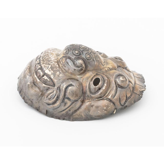 19th Century Peruvian Repousse Silver Mask For Sale - Image 5 of 6