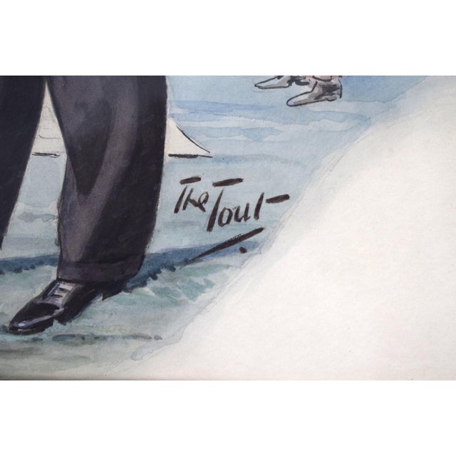 Mr Edgar Wallace Watercolour by Peter Ronald 'The Tout' Buchanan (British, 1881-1964) For Sale - Image 4 of 5