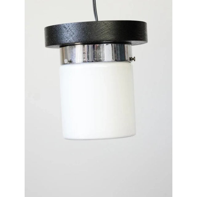Bauhaus Style Chrome Opaline Ceiling Light, 1930s For Sale - Image 12 of 13
