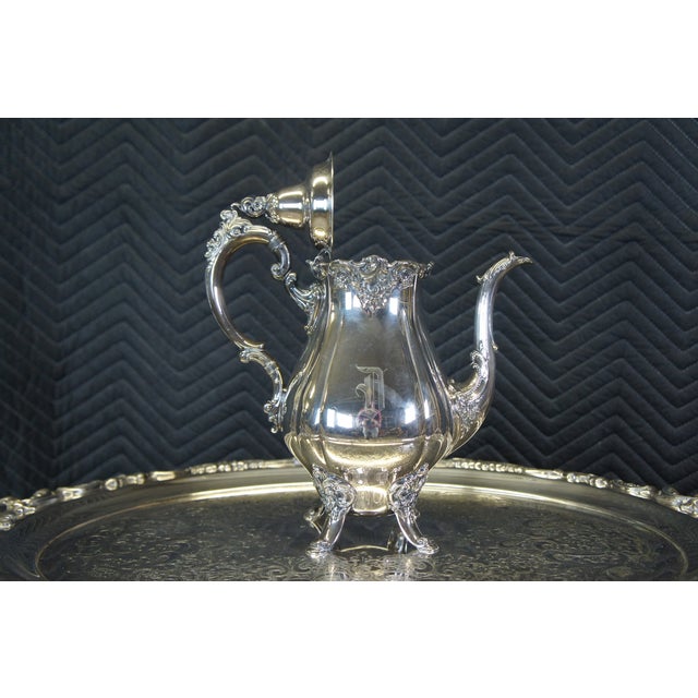 1940s Wallace Baroque Silverplate Coffee Tea Service Set 6 Pieces
