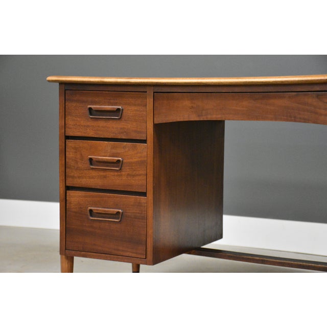 1960s 1960s Lane Acclaim Walnut Mid Century Desk For Sale - Image 5 of 9