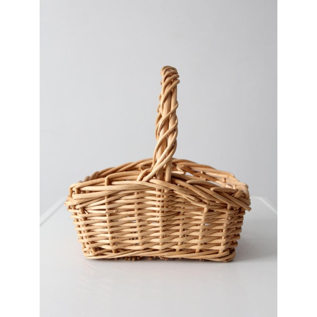 Vintage Wicker Gathering Basket For Sale - Image 4 of 11
