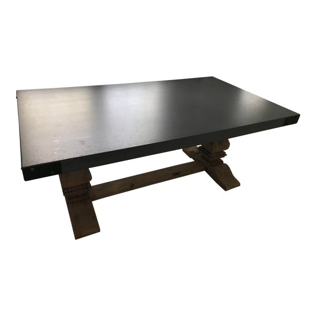 Restoration Hardware Salvaged Wood & Concrete Rectangular Trestle
