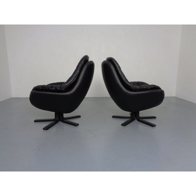 Leather Swivel Chair by H. W. Klein for Bramin, Denmark, 1970s For Sale - Image 3 of 13