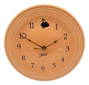 1950s Pink "Apricot" Fiestaware Ceramic Plate Wall Clock by Homer Laughlin