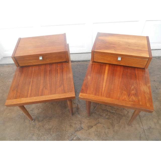 I have a very nice set of Mid-Century Modern Step Side Table / Nightstands by American of Martinsville. These tables are...