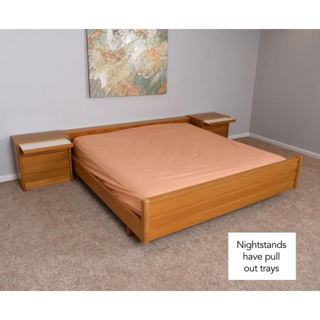 King Size Modern Platform Bed With Adjustable Positions and Nightstands For Sale - Image 4 of 18