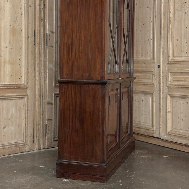 19th Century English Solid Mahogany Neoclassical Bookcase For Sale - Image 12 of 18