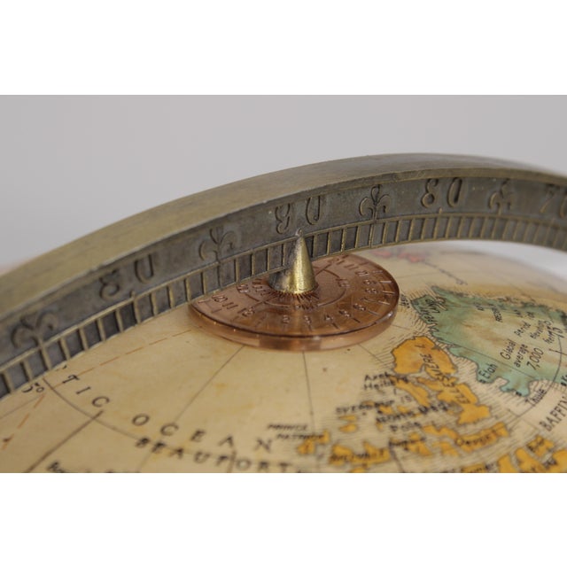 1980s Maitland Smith Replogle Globe on Mahogany Stand For Sale - Image 5 of 16