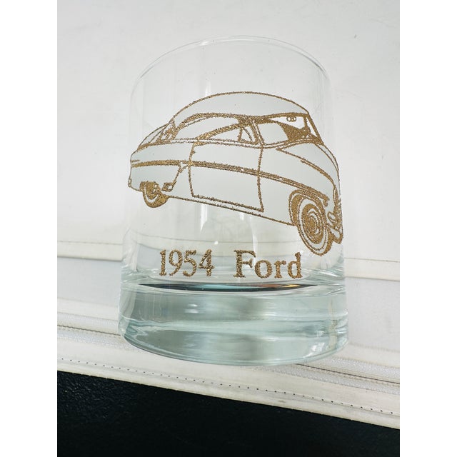 Metal 1960s Mid-Century Dusseau Collection 22k Gold Classic Car Rocks Glasses - Set of 6 For Sale - Image 7 of 13