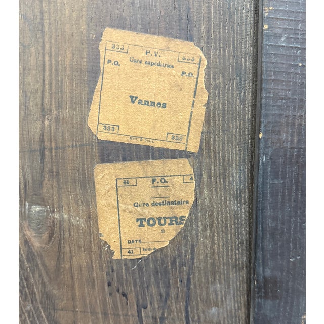 Antique French Breton Bookcase Armoire Linen Cab Wavy Glass Carved Chestnut 19th For Sale - Image 17 of 18