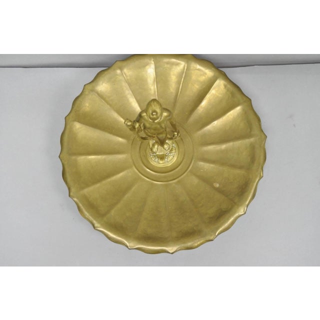 Vintage Art Nouveau Brass Figural Nude Woman Centerpiece Compote Dish Bowl For Sale - Image 13 of 18