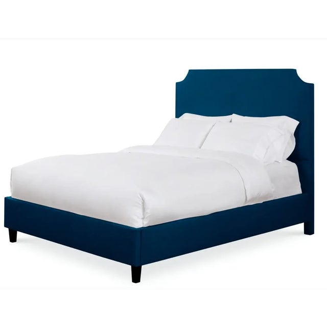 Modern Reagan King Bedframe, Navy Velvet For Sale - Image 3 of 4