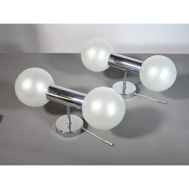Space Age Chrome Wall Lights by Motoko Ishii for Staff, 1970s, Set of 2 For Sale - Image 6 of 13