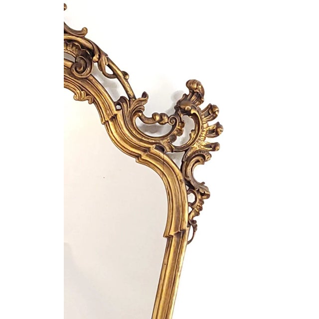 Baroque Vintage Italian Giltwood Mirror, Circa 1920 For Sale - Image 3 of 7