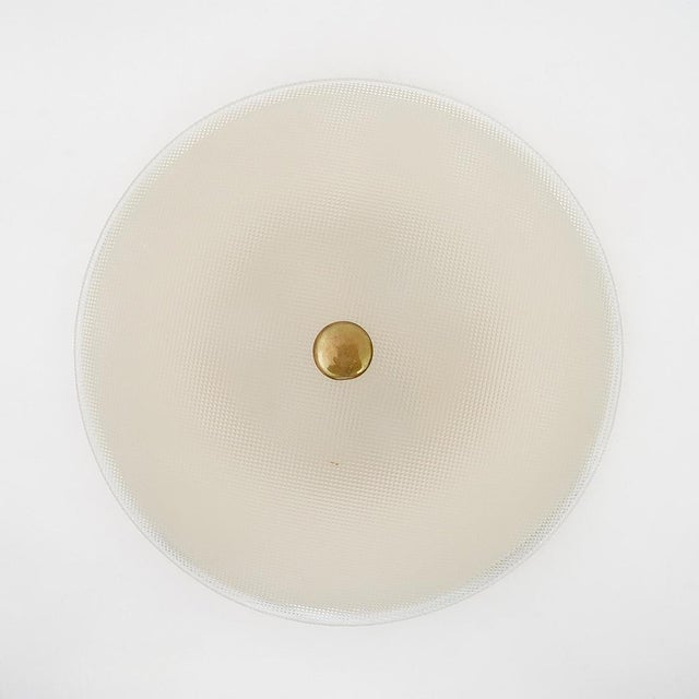 Mid-Century Modern Textured Glass Flush Mount from Stilnovo, Italy, 1950s For Sale - Image 3 of 14