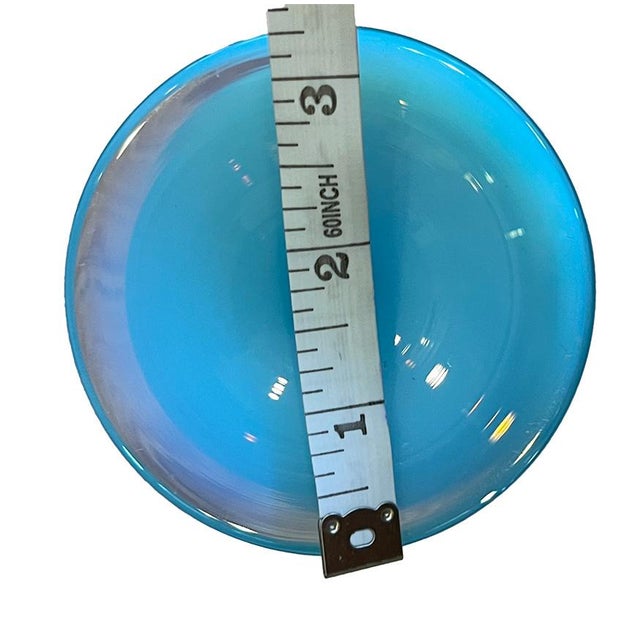 Glass 19th Century Portieux Vallerysthal Aqua Blue Opaline Vase For Sale - Image 7 of 9