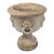 Magnificent Neoclassical Lion-Head Mascaron Urn in Weathered Cast Stone For Sale