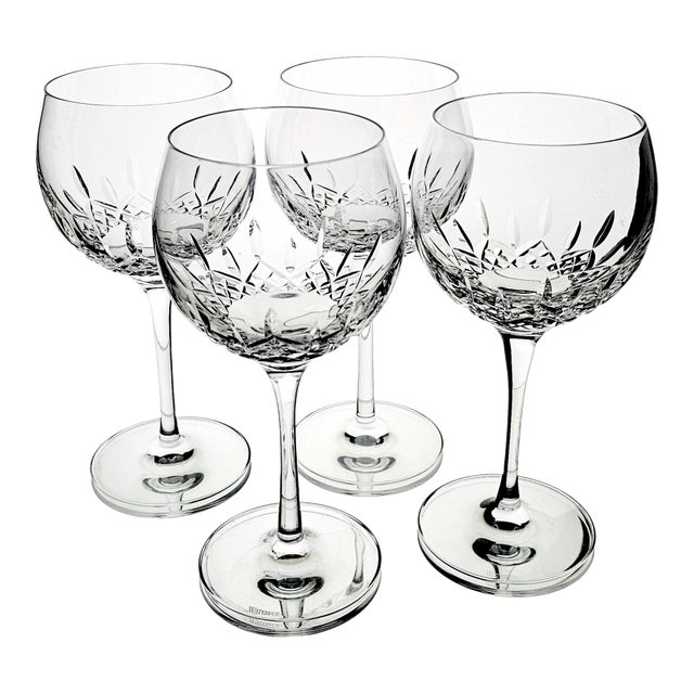 Waterford Crystal Lismore Essence Balloon Wine Glasses Set of 4 For Sale