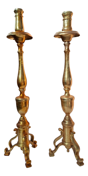 Baroque Altar Candlesticks, 1960s, Set of 2