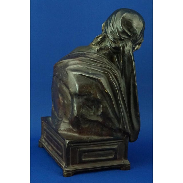 Vincenzo Gemito, Art Nouveau bronze sculpture titled La Sibilla, 19th Century, Naples Italy For Sale - Image 6 of 18
