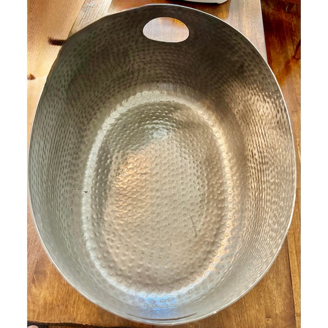 Metal Hammered Aluminum Beverage Tub For Sale - Image 7 of 11