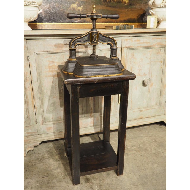 19th Century French Cast Iron Book Press on Wooden Stand For Sale - Image 15 of 18