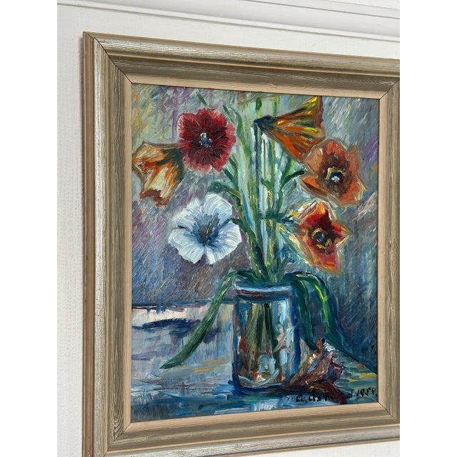 A. Åslund, Flower Still Life, 1954, Oil on Panel, Framed For Sale - Image 18 of 18