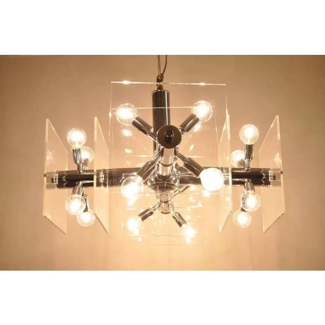 Mid-Century Modern Chrome and Lucite Sputnik Orb Chandelier For Sale - Image 10 of 10