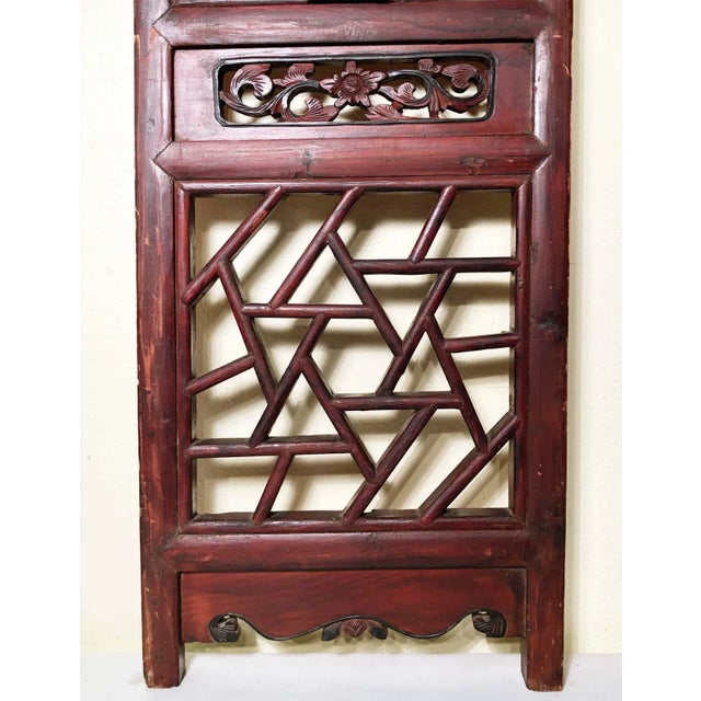 This Pair of Antique Chinese Screen Panels was originally made for inside window decoration in Buddhist Temples (like...