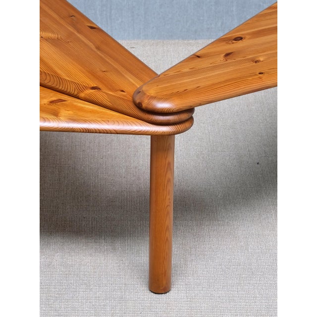 Wood Swedish Modern Modular Fan-Shaped Coffee Table in Pine Wood, 1960s For Sale - Image 7 of 14