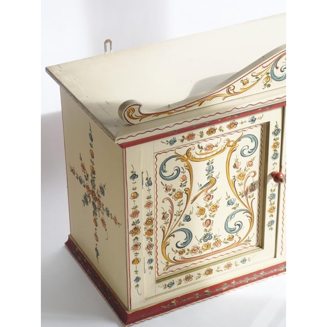 Vintage Folk Art Hindeloopen Dutch Display Cabinet with Glass Door, 1950s For Sale - Image 4 of 14