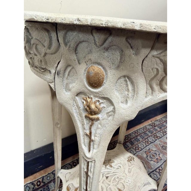 Garden Table in Cast Iron with Gilt Details For Sale - Image 4 of 5