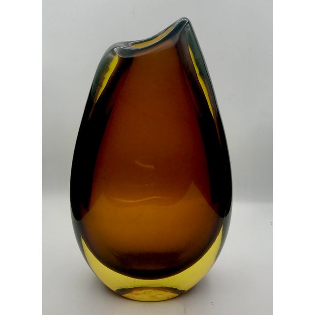 Flavio Poli Flavio Poli for Seguso Vetri D’Arte Model 12431 Sommerso Teardrop Vase For Sale - Image 4 of 11