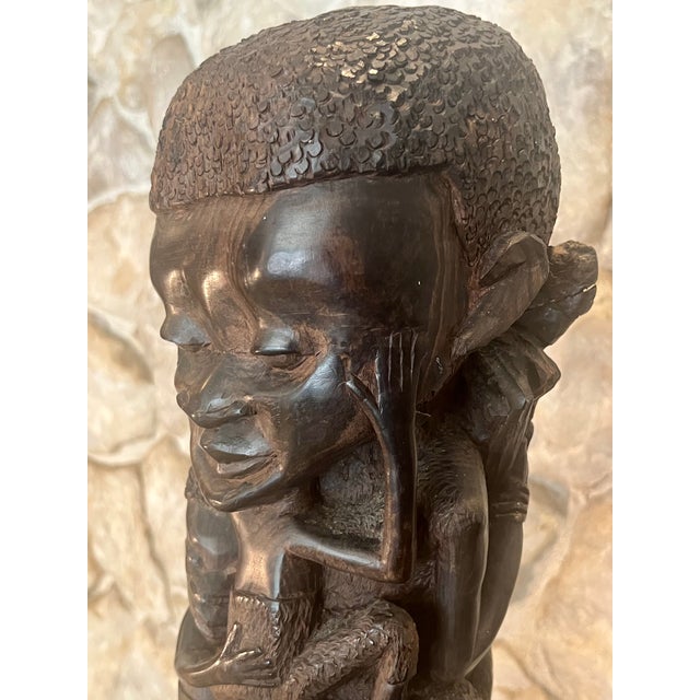 Mid-20th Century Large African Blackwood Makonde "Tree of Life" Ujamaa Sculpture – 45"h For Sale - Image 10 of 16