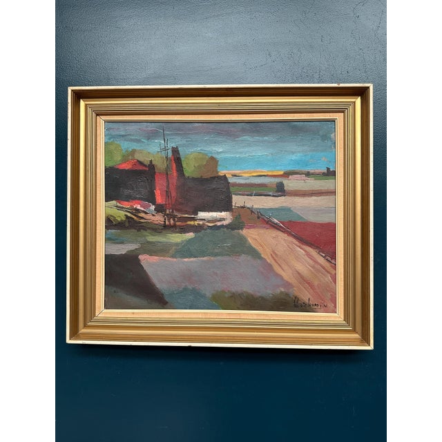 Kai Christensen, Cubist Landscape, 1950s, Oil on Canvas, Framed For Sale - Image 6 of 10