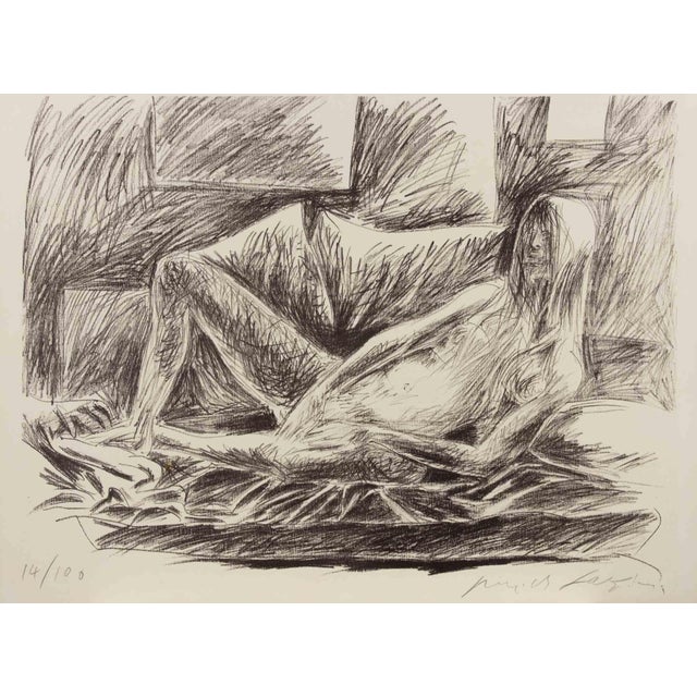 Lithograph on paper. Hand signed and numbered in pencil. Edition of 100. Excellent condition. This piece is attributed to...